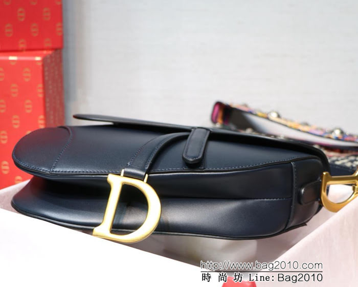 DIOR迪奧 Dior saddle 全皮系列 神秘藍大號 馬鞍包  zdo1217